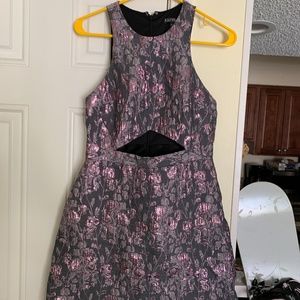 Like new grey and metallic pink Express mini w/cutout